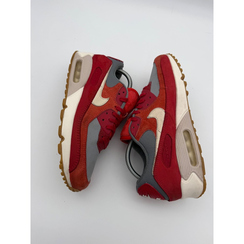 Nike Air Max 90 Mens Shoes Gym Red Grey Gum Sole DH4621-600 Size 9 - Picture 8 of 8